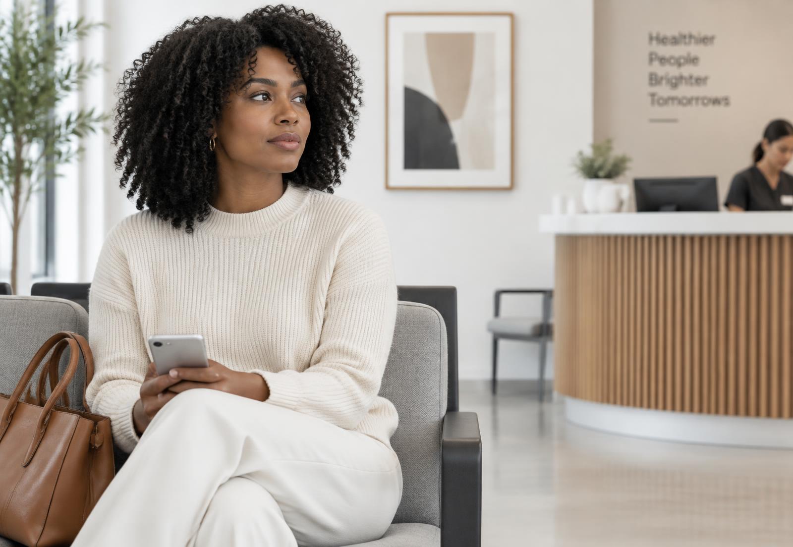 Patient in a modern waiting area